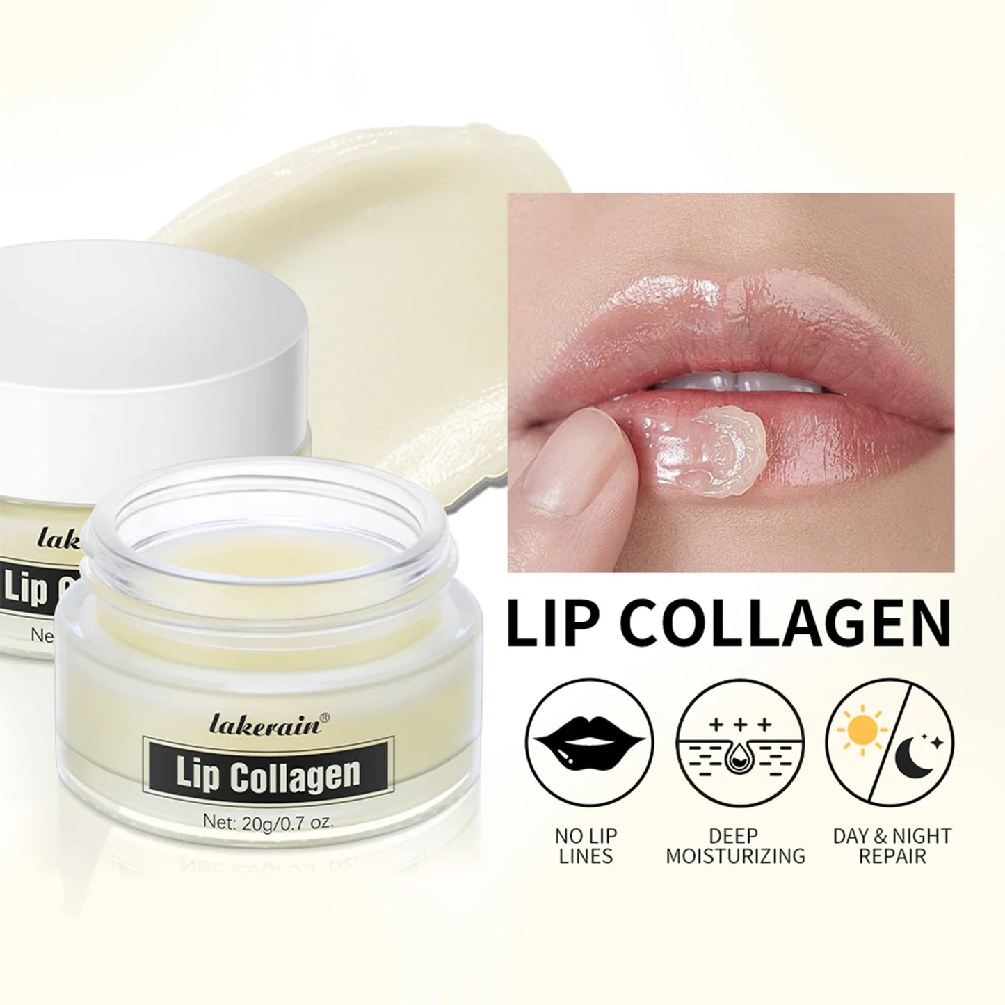 Lakerain Collagen Lip Mask & Balm – Hydrates & Smooths Lips