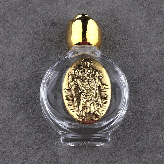 Beautiful Gold Rose Crystal Glass Empty Holy Water Jesus Bottle Religious Bottle Christian Baptism Supplies Gift Peaceful Pleasures Health and Wellness