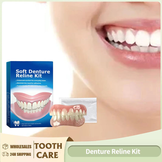 Denture Reline Kit Silicone Liners Soft Denture Braces Silicone Whitening Teeth Cover Teeth Bracesc Comfortable Teeth Peaceful Pleasures Health and Wellness