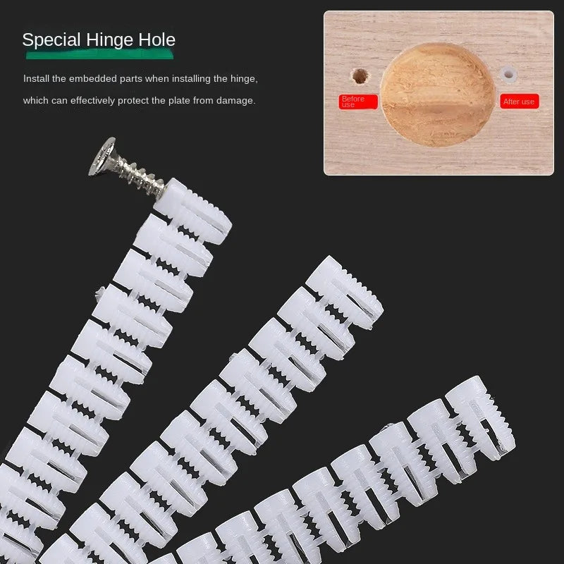 100-Pack M4 M6 Nylon Wall Plugs & Flat Head Self-Tapping Screws