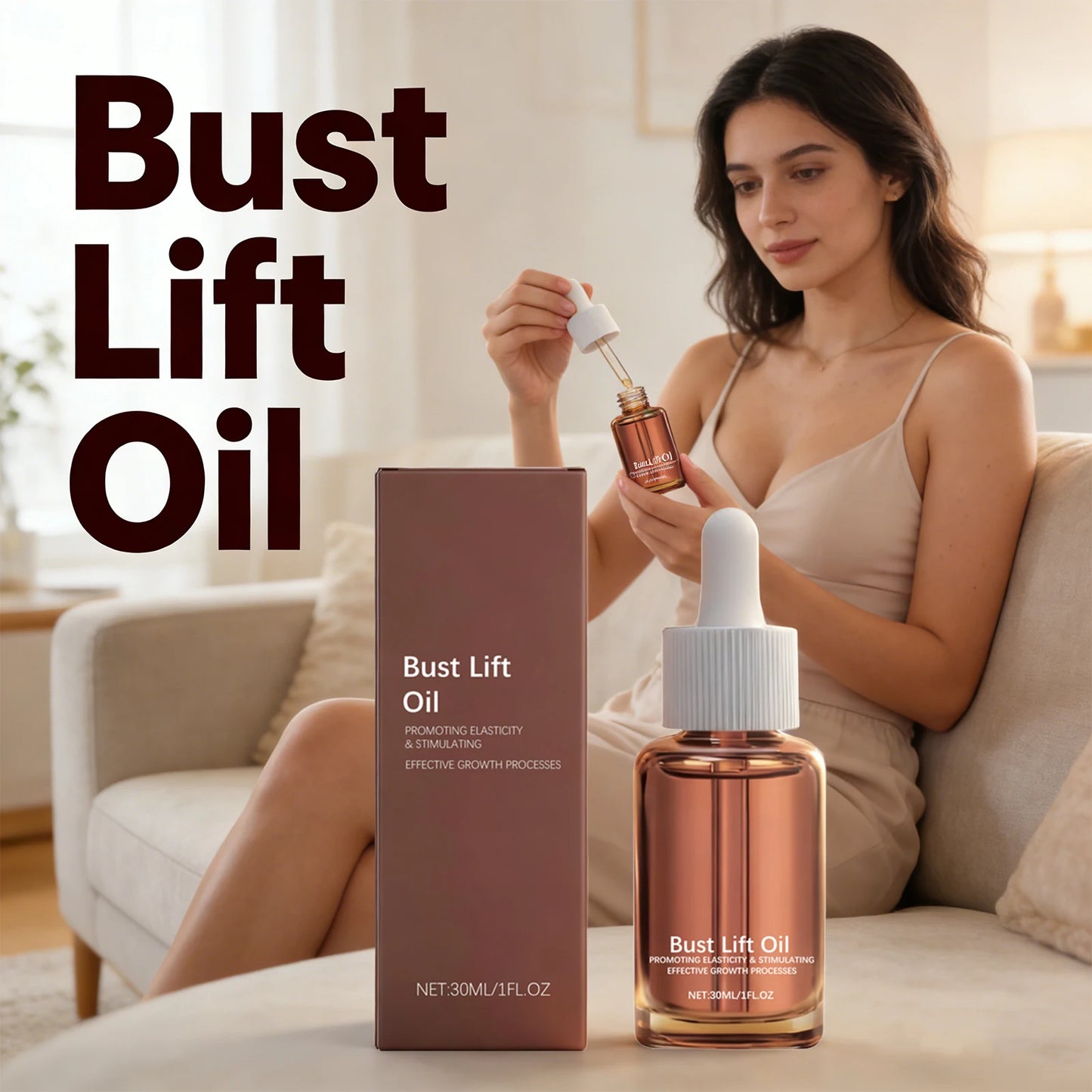 Bust Lift Oil Breast Enhancement Essential Oil Promote Elasticity Chest Firming and Lifting Nourishing Smoothing Body Skin Care Peaceful Pleasures Health and Wellness