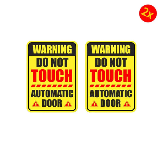 Pack of 2 7" high x 5" wide Do not touch automatic door sticker caution decal business window safety warning Peaceful Pleasures Health and Wellness Default Title