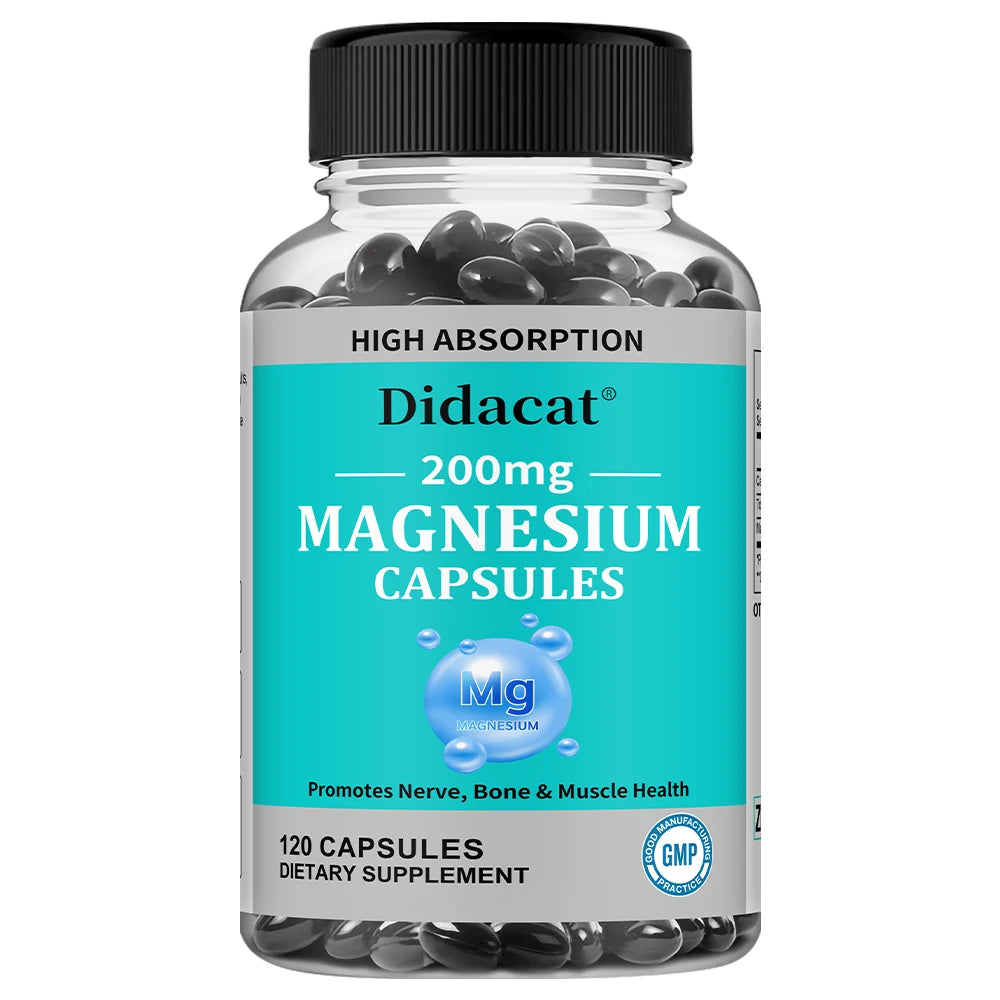 Magnesium Citrate Capsules, Mineral Daily Nutritional Supplement Supports Muscle Nerve Bone Cardiovascular & Night Rest Wellness Peaceful Pleasures Health and Wellness 60 count-5 bottle