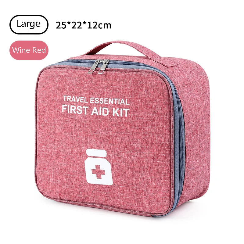 Home First Aid Kit Large Capacity Empty Medicine Storage Bag Portable Travel Medicine Box Survival Bag Emergency Bag For Car Peaceful Pleasures Health and Wellness Red Large