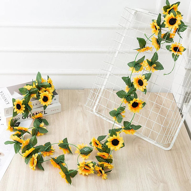 250cm Silk Sunflower Vine Garland | Artificial Flower Decor