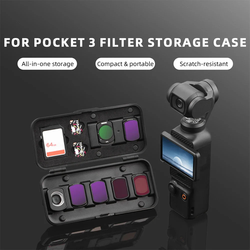 VODOOL Filter Case for DJI Osmo Pocket 3 – Shockproof Box