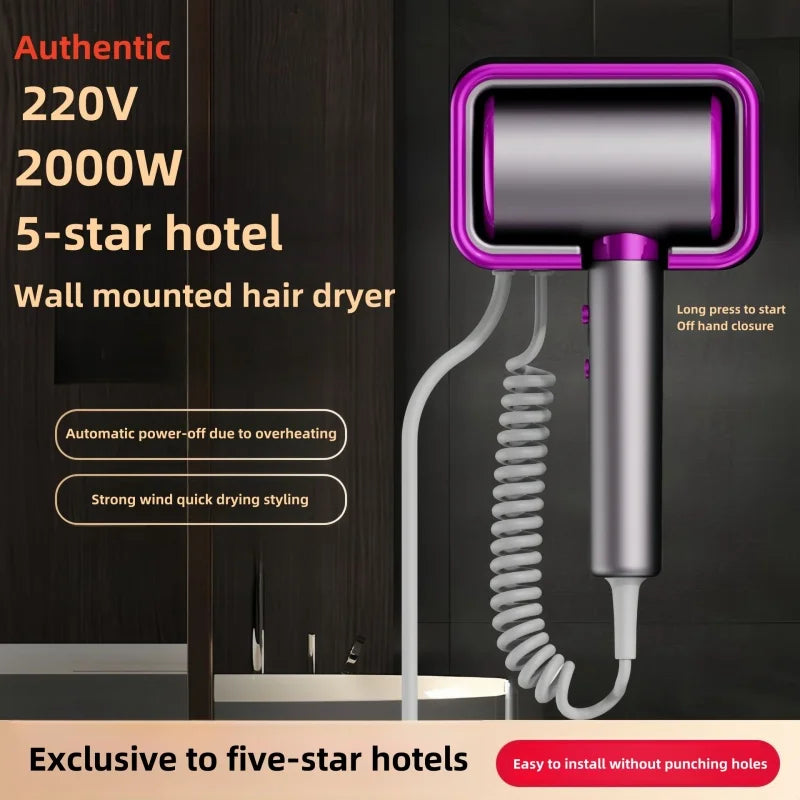 Source Factory Hotel Dedicated Hair Dryer Hotel Wall Mounted Toilet No Punching High Power Silent Hair Dryer 220V Peaceful Pleasures Health and Wellness