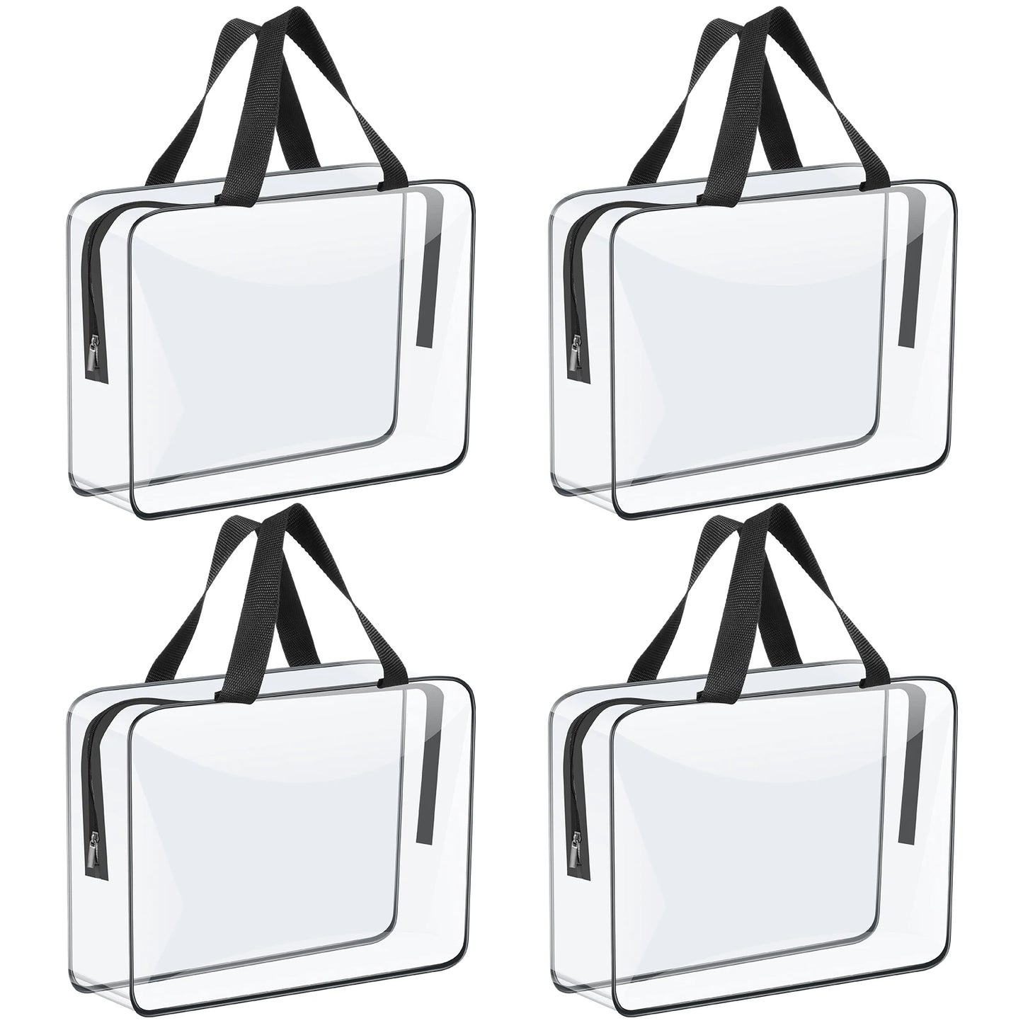 4/6Pcs PVC Makeup Storage Bags Portable Large Capacity Waterproof Clear Organizer Bag with Zipper for Travel Washing Household Peaceful Pleasures Health and Wellness 4Pcs 30x10x22cm