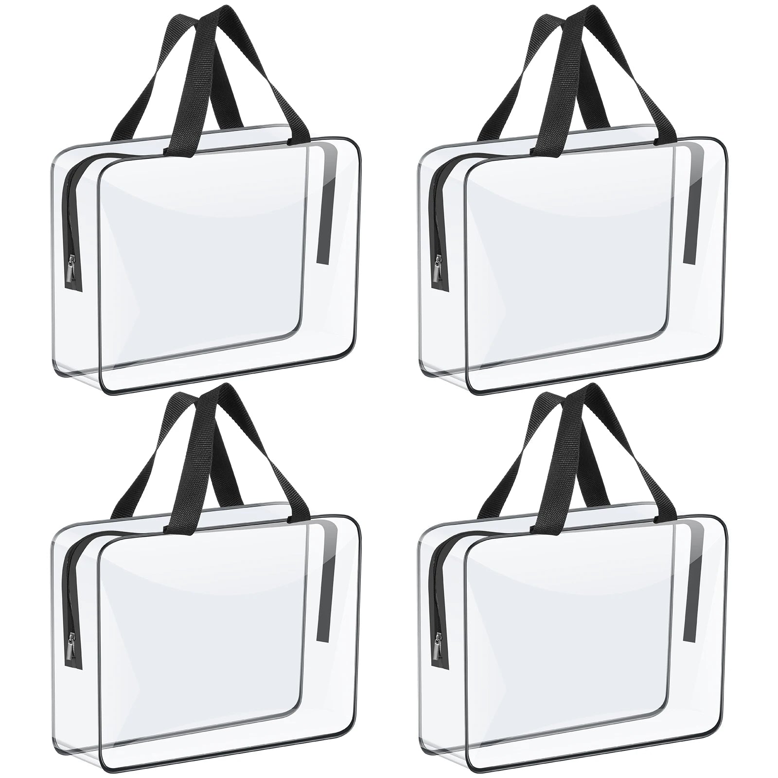 4/6Pcs PVC Makeup Storage Bags Portable Large Capacity Waterproof Clear Organizer Bag with Zipper for Travel Washing Household Peaceful Pleasures Health and Wellness 4Pcs 30x10x22cm