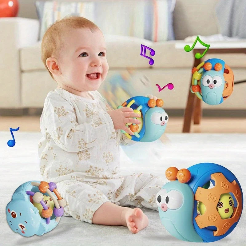 Dutora Baby Snail Rattle Toy – Early Learning Plastic Ball