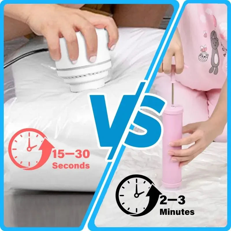 Vacuum Compression Storage Bags 7 Sizes | Hand & Electric Pump