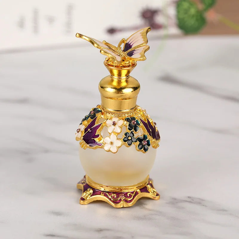 YU FENG Beautiful Butterfly Glass Perfume Bottles Bundle Peaceful Pleasures Health and Wellness