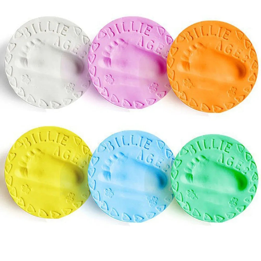 Baby Care Air Drying Soft Clay Baby Handprint Footprint Imprint Kit Casting Parent-child Hand Inkpad Fingerprint Peaceful Pleasures Health and Wellness