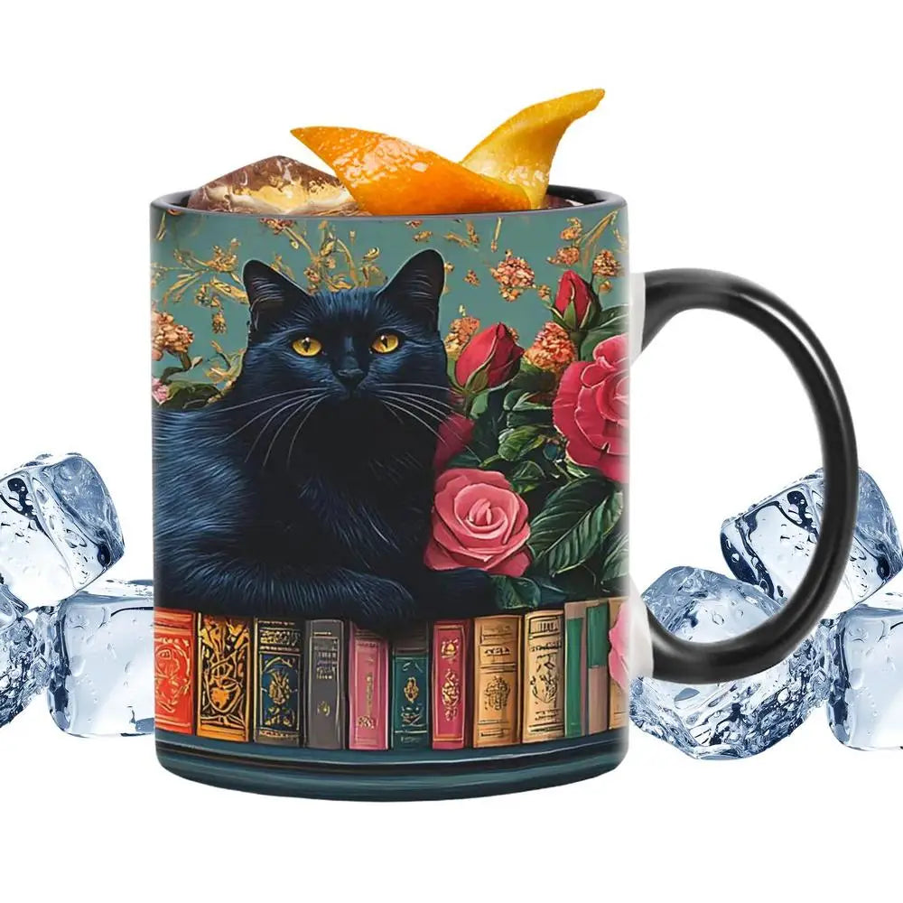 Ceramic Mug Heat-Resistant Drinkware 350ml Ceramic Cup for Book Lovers for Chocolate Tea Water Juice Home Dorm Hotel Apartment Peaceful Pleasures Health and Wellness C CN