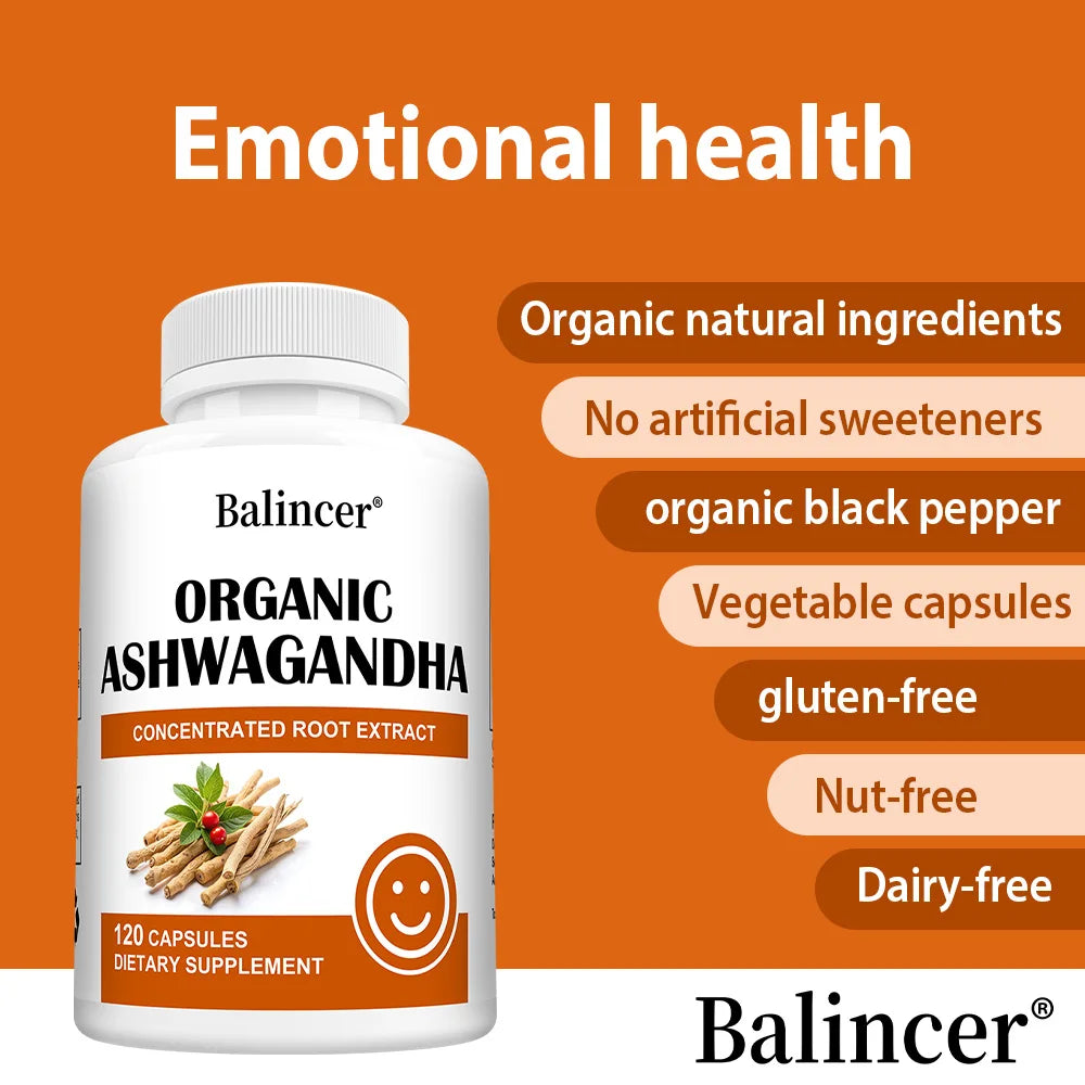 Ashwagandha Capsules - Black Pepper, Stress Relief, Energy Sleep Mood Focus & Immune Support, Relaxation, Cognitive Function Peaceful Pleasures Health and Wellness