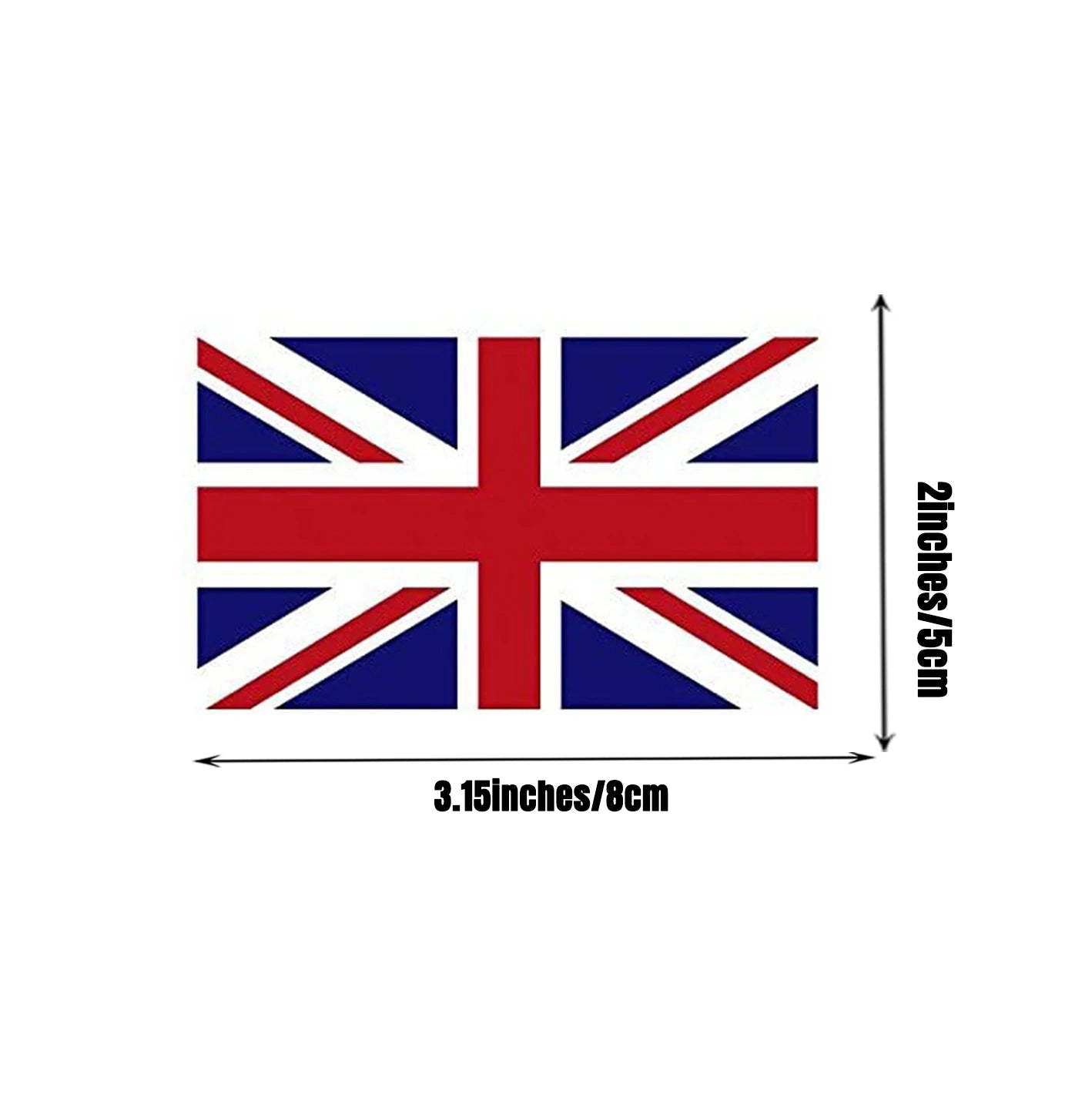 8cm Wide Great Britain Union Jack UK British Car Sticker And Decal for Windows, Cars, SUV, Trucks 2Pcs Peaceful Pleasures Health and Wellness