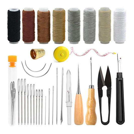 32-Pc Heavy Duty Upholstery Sewing Kit – Leather Awl & Thread Upholstery Sewing Kit Peaceful Pleasures Health and Wellness as shown One Size