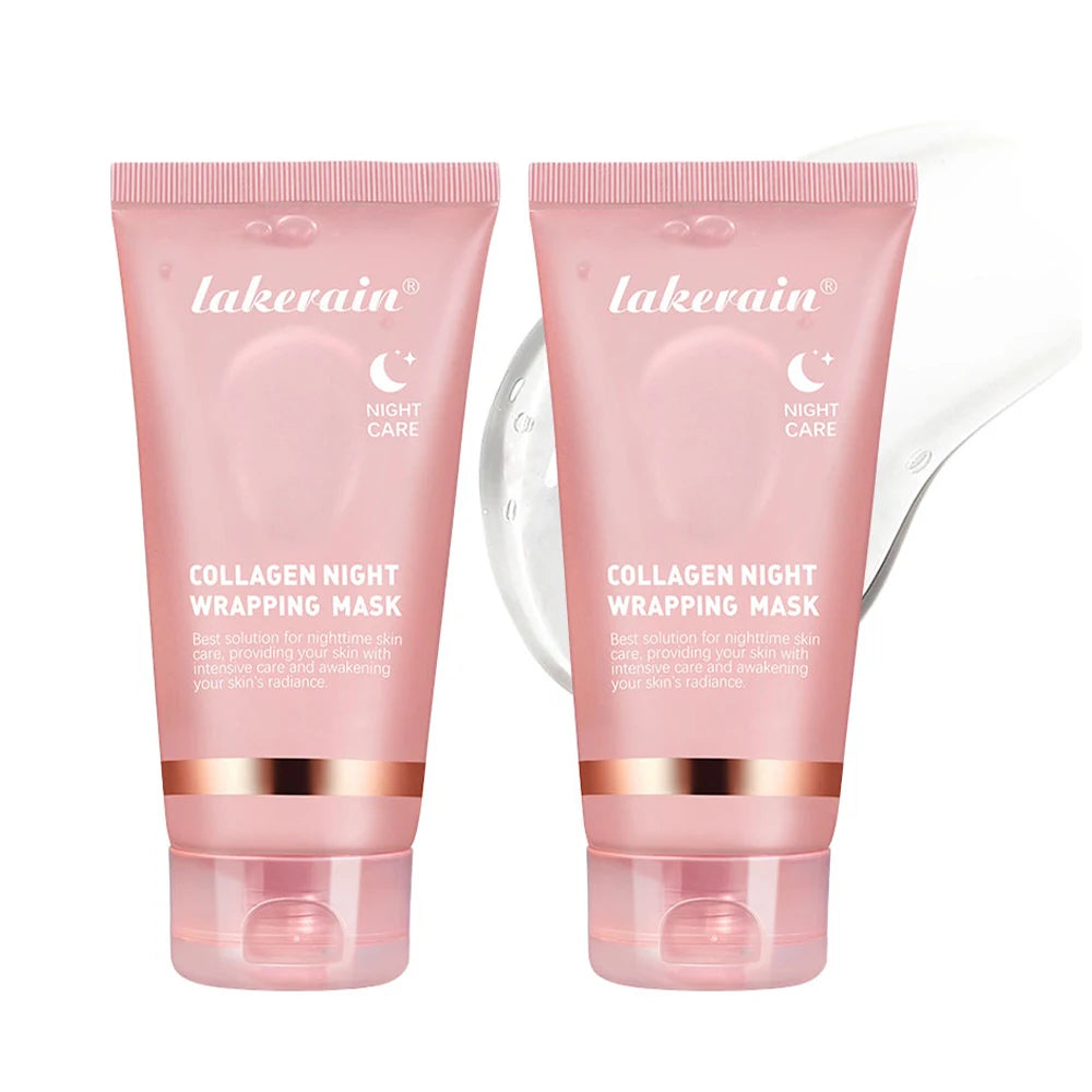 Korean Skin Care Deep Collagen Mask Peel Off Mask Face Anti Wrinkle Lifting Bio Masks Night Wrapping Woman Overnight Skin Peaceful Pleasures Health and Wellness 2pcs