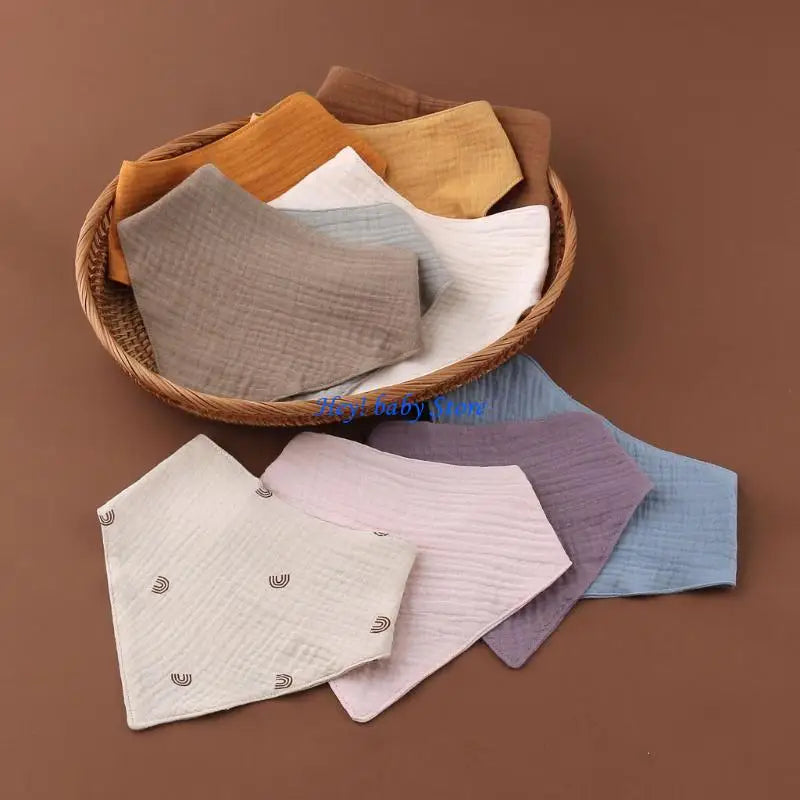 Soft Cotton Baby Feeding Bib Burp Cloth & Bandana Scarf 0-1Y