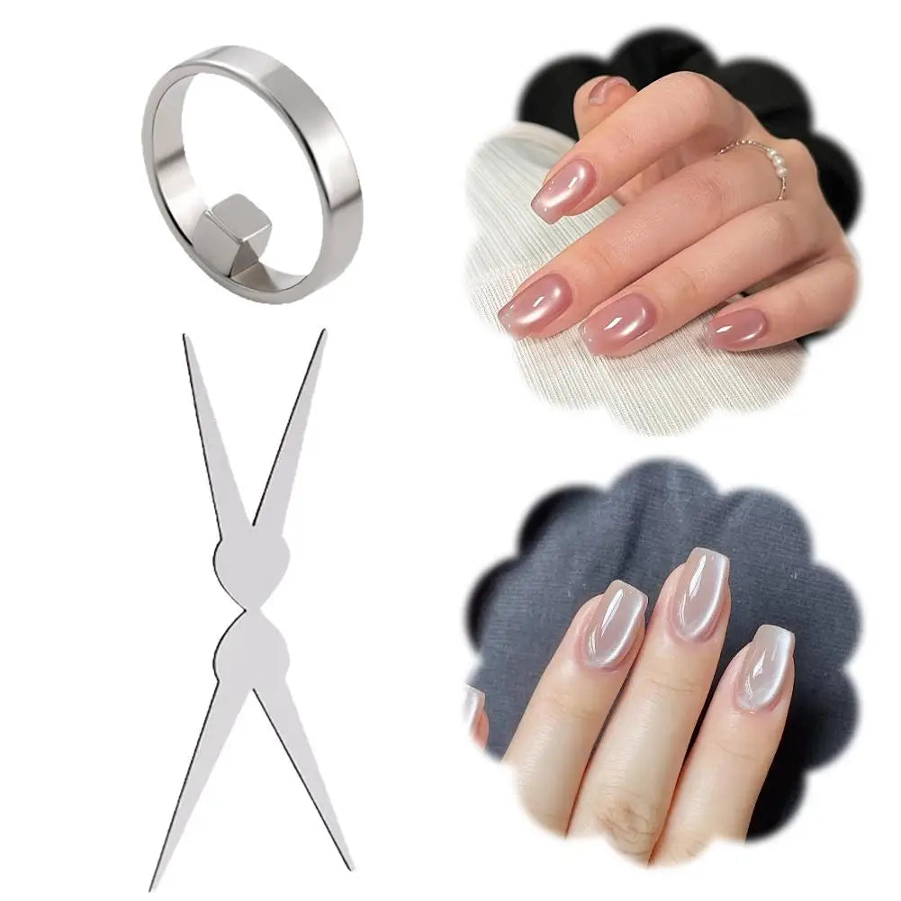 3D Cat Eye Nail Magnet Ring | Hollow Magnetic Nail Art Tool
