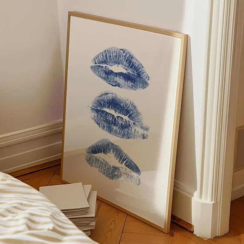 Modern Blue Cheetah 8 Ball Canvas Wall Art Print | Home Decor