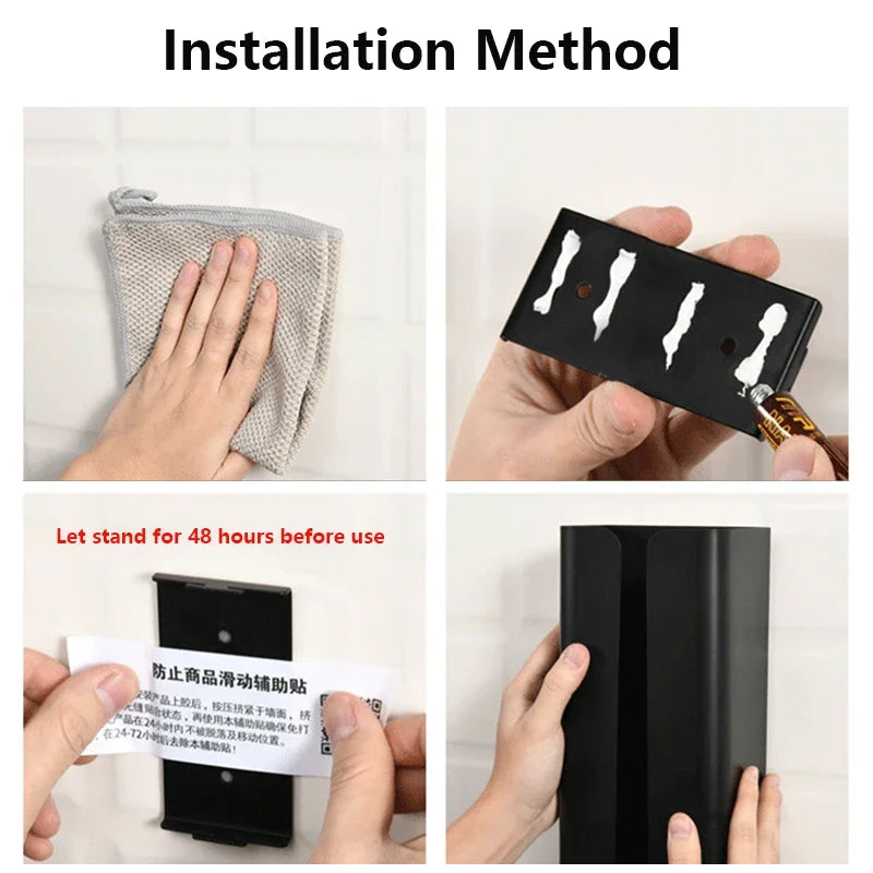 Wall Mounted No punching magnet storage container Garbage Bag Dispenser Self Adhesive Kitchen Bathroom Paper Tissue Holder Peaceful Pleasures Health and Wellness