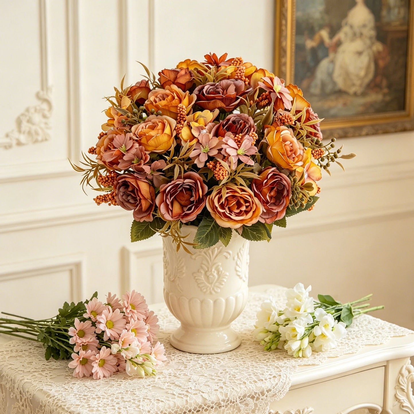 Silk Rose Peony Artificial Bouquet – Wedding & Home Décor