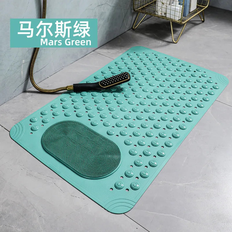 Non-Slip Bath Mat with Suction Cups & Drain Holes – Soft PVC