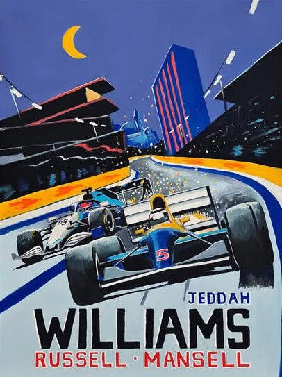 Vintage F1 Racing Car Canvas Wall Art | Motorsport Poster Print