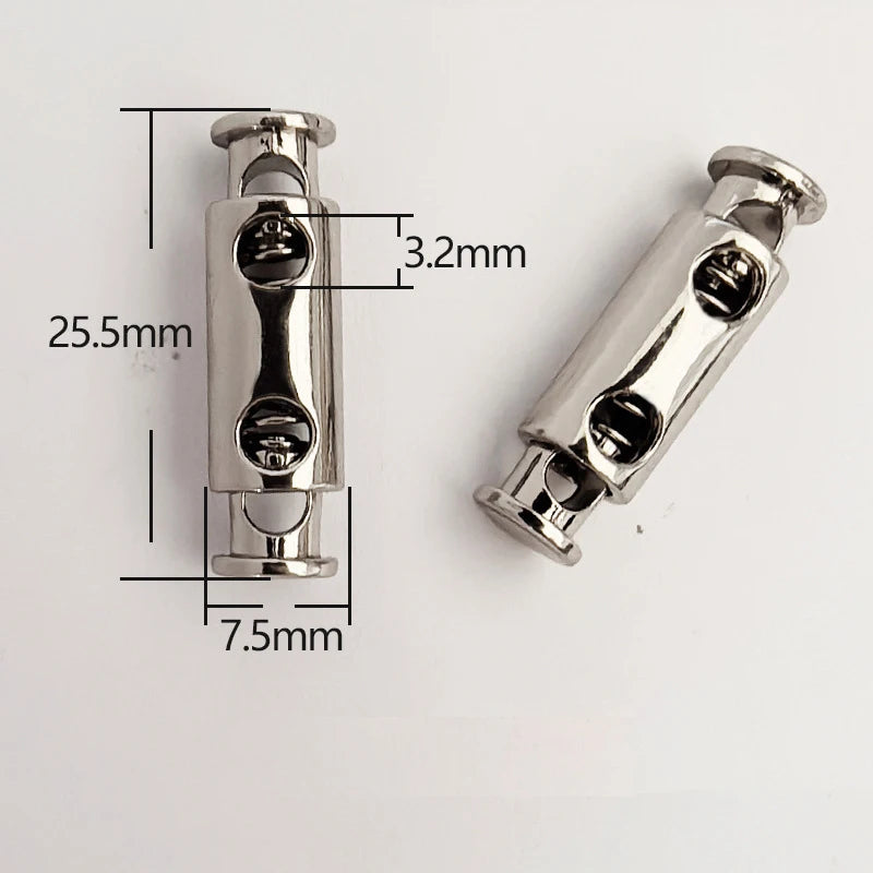 Metal Double Hole Head Spring Buckle Cord Lock Elastic Adjustment