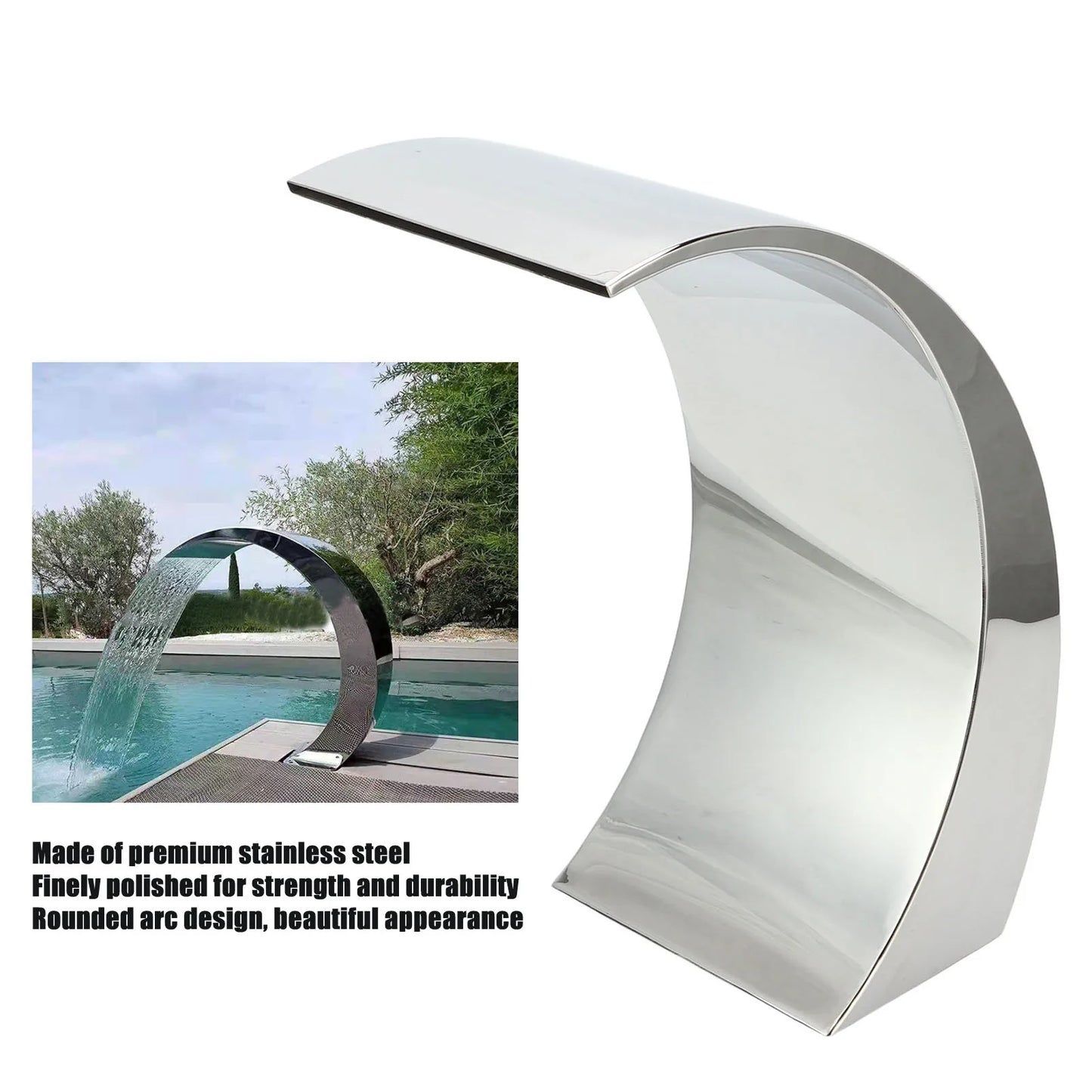 Waterfall Fountain Sophisticated Polishing Strength Swimming Pool