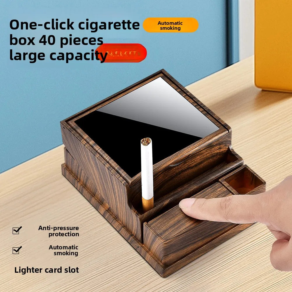 Auto-Eject Cigarette Case – 40-Stick Portable Metal Holder