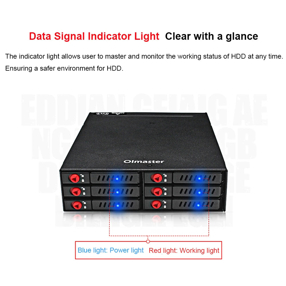 OImaster 6-Bay Hot-Swap SATA Mobile Rack for 2.5" HDD & SSD