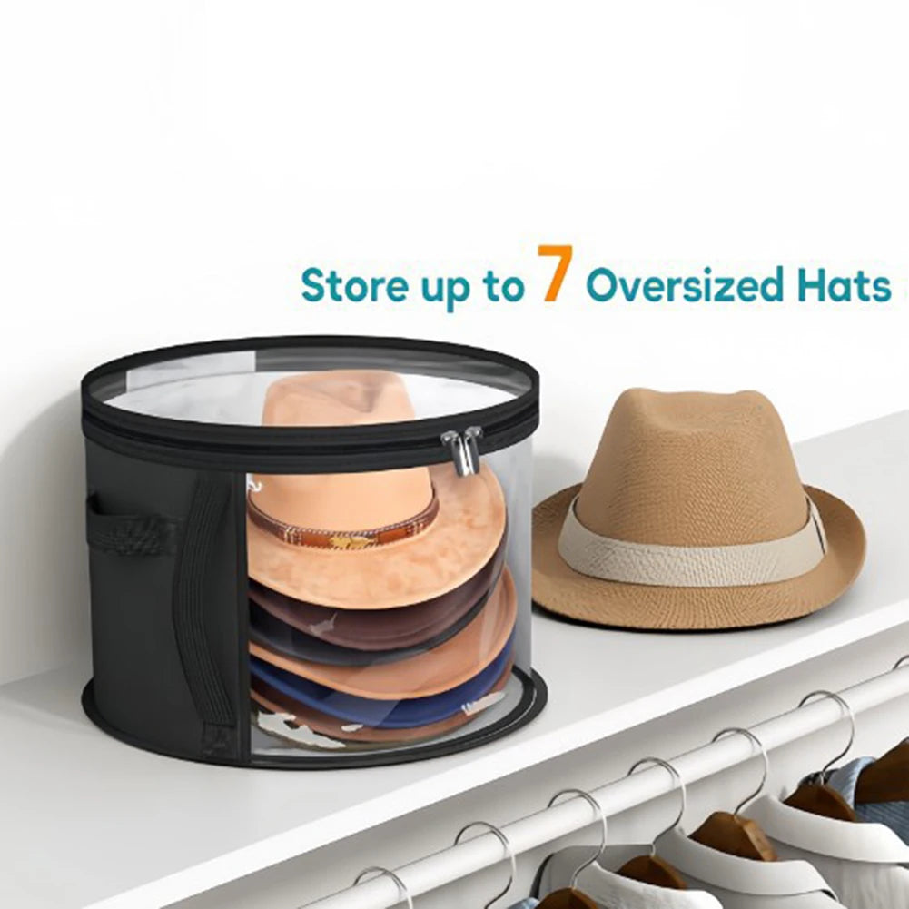 Hat Storage Bucket Clothing Travel Organizer Foldable Round Brim Bag