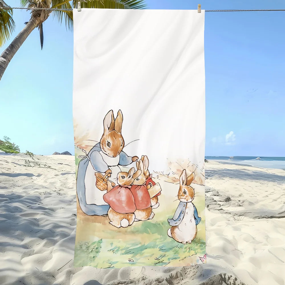 Peter Rabbit Quick-Dry Beach Towel | Cartoon Sports Towel Cartoon Beach Towel Peaceful Pleasures Health and Wellness z5 STJ100x200CM