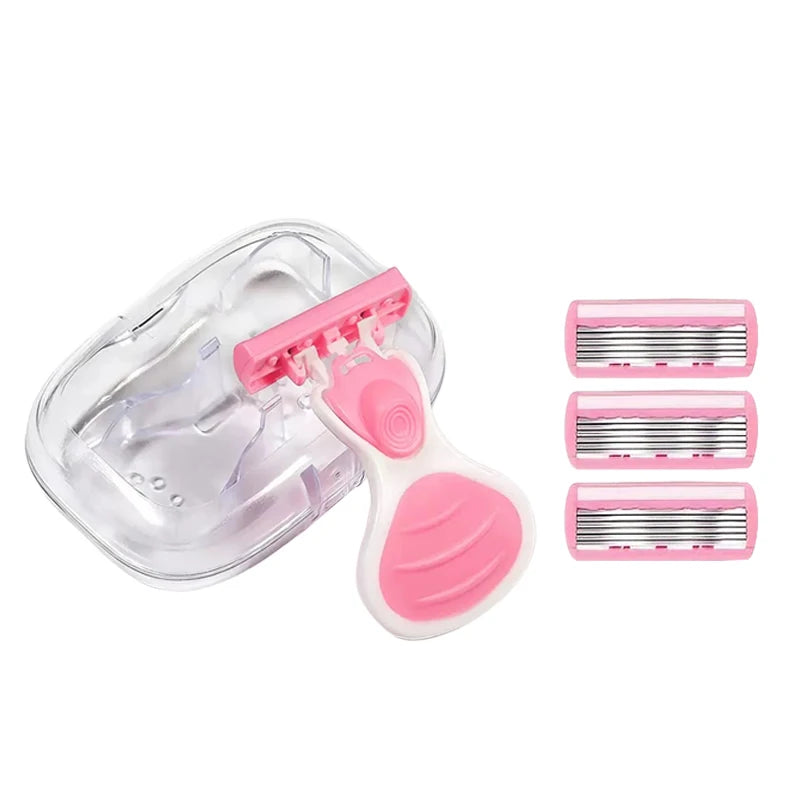 6-Blade Portable Women's Razor – Face, Leg & Bikini Shaver