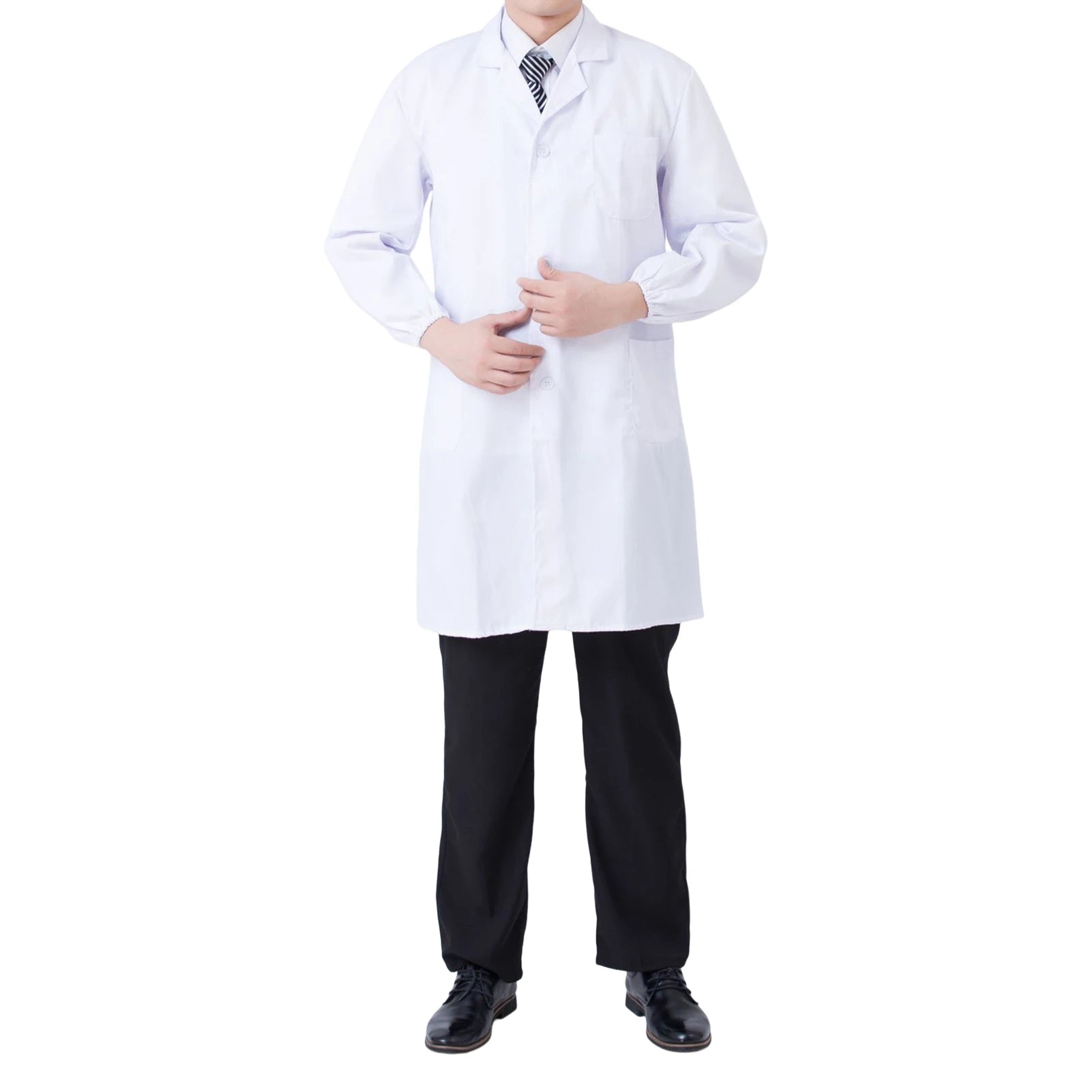 Professional Medical Student Doctor White Lab Coat Long Sleeve White Medical Scientist Lab Coats for Hospital Scientist School Peaceful Pleasures Health and Wellness