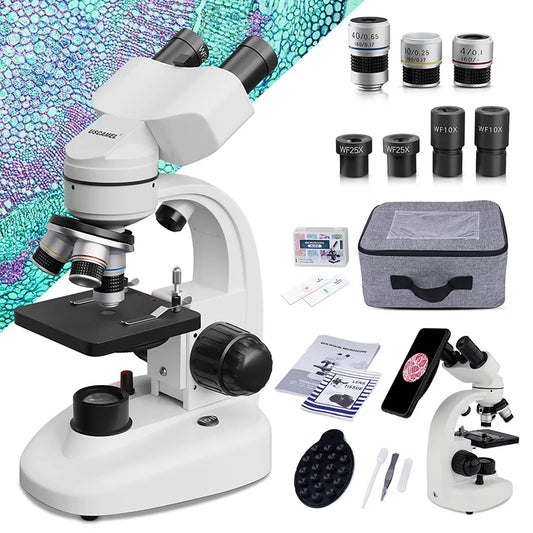Binocular Children's Microscope Scientific Experiment Breeding High Definition 40-1000X Electron Microscope Peaceful Pleasures Health and Wellness 1000X