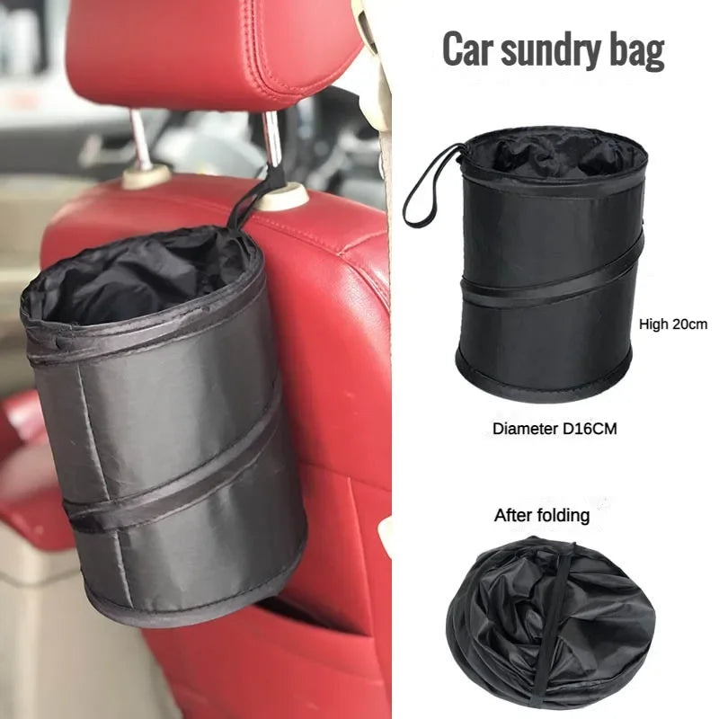 Black Car Trash Can Pack Bag Waterproof Car Trash Bag for Little Leak Proof Cooler Bag- Car Garbage Bag with Side Pocket Zr Peaceful Pleasures Health and Wellness