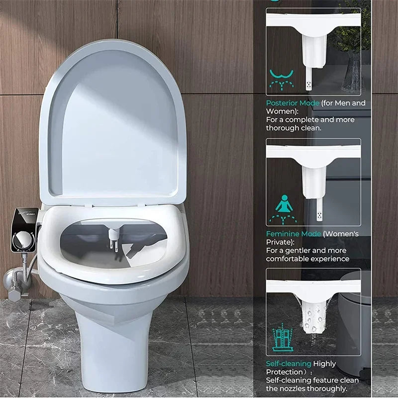 Ultra-Slim Non-Electric Bidet Attachment | Double Nozzle