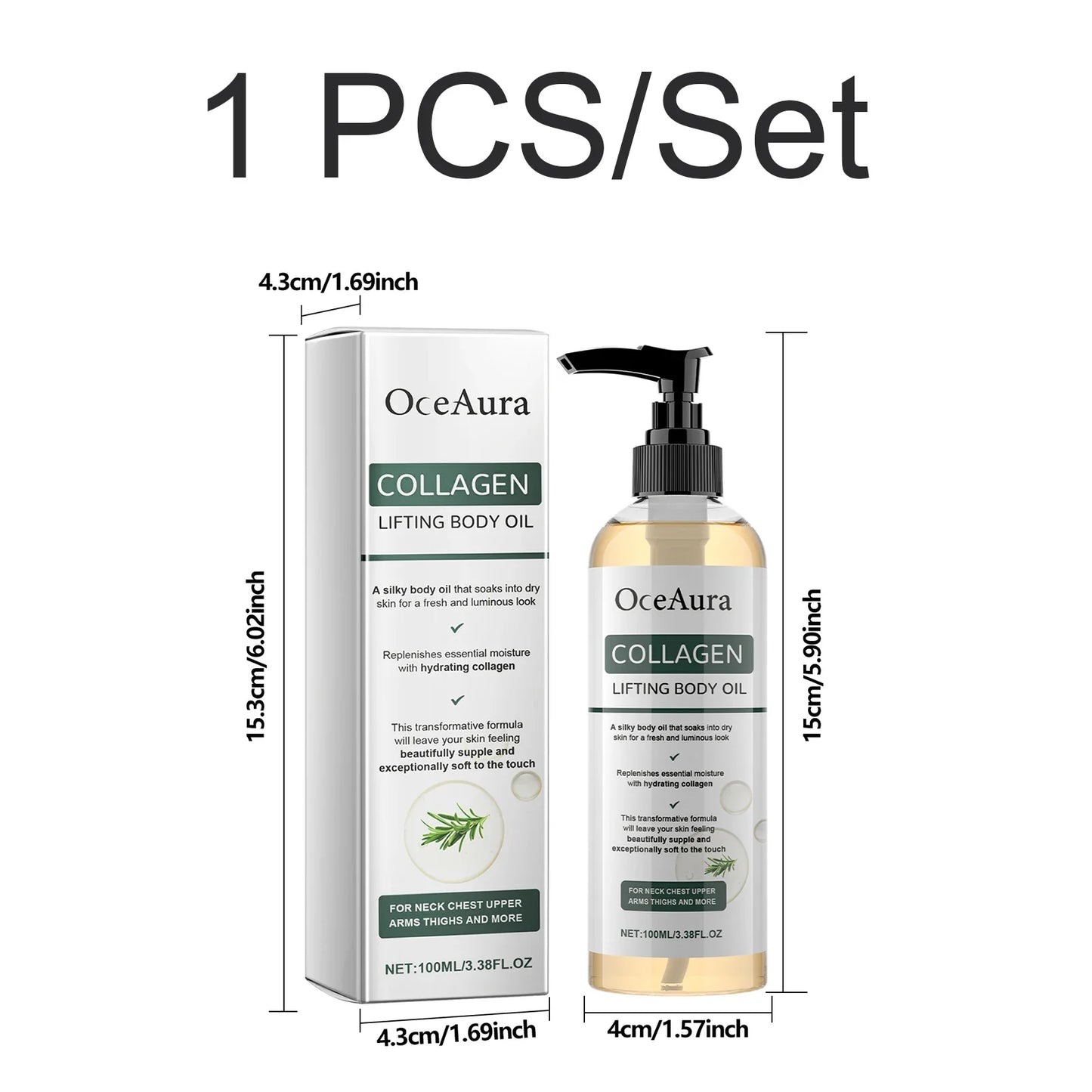 Collagen Body Oil – Firming, Hydrating & Rosemary Massage Oil