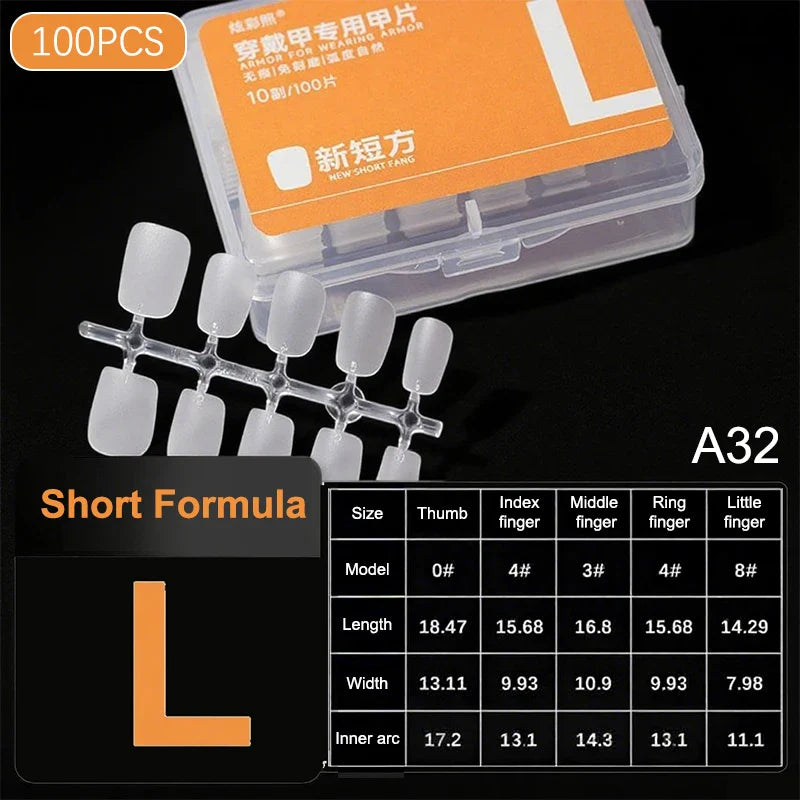 100pcs Clear Press-On Nail Tips – Full Cover Ultra-Thin False Nails