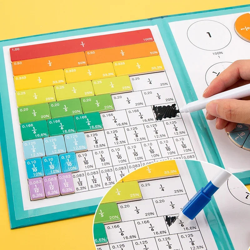 Magnetic Fraction Puzzle Book – Montessori Math Toy for Kids