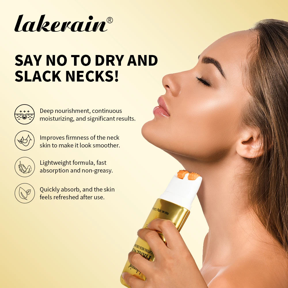 AH-8 Firming Lifting Neck Cream Deep Moisturizing Firms Neck Loose Skin Roller Design Smooth Fine Lines Wrinkles Neck Cream Peaceful Pleasures Health and Wellness