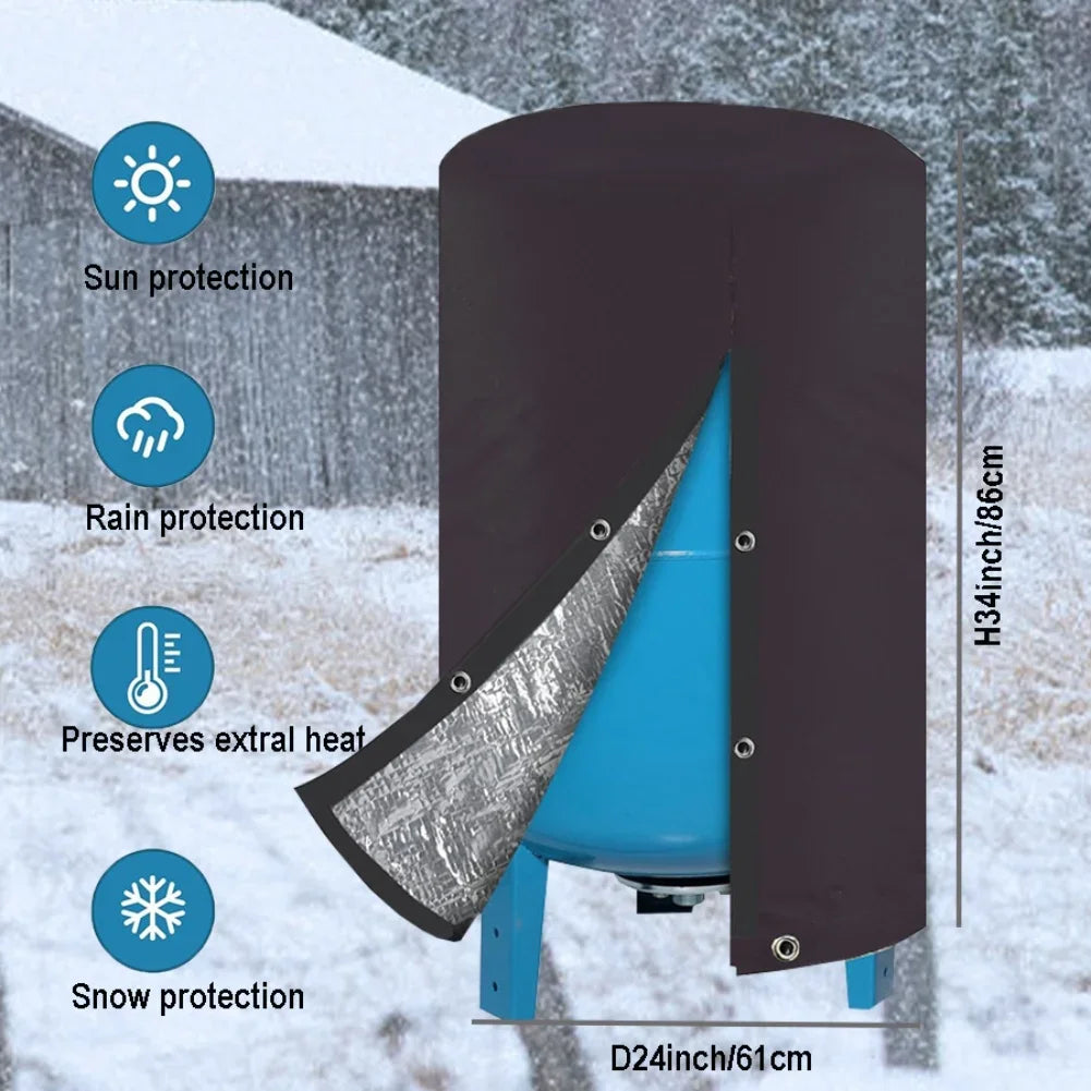 Round Insulated Pressure Tank Cover 24x34" | Weatherproof Well Cover