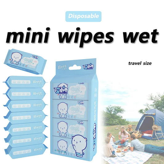 64pcs Mini Disposable Travel Wipes – Hand & Mouth Cleaning Disposable Travel Wipes Peaceful Pleasures Health and Wellness