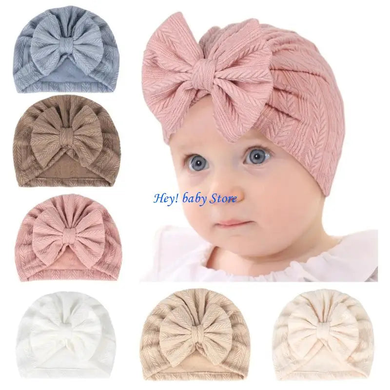 Soft Bow Baby Turban Hat – Unisex Newborn Girls & Boys