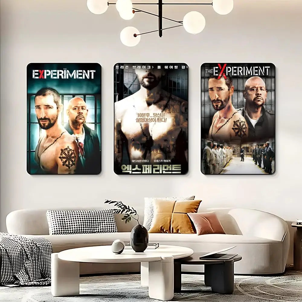 Movie T-The Experiment Poster HD Self Adhesive Waterproof Wall Art Ideal for Home Office Dorm Bedroom Great Gift Peaceful Pleasures Health and Wellness