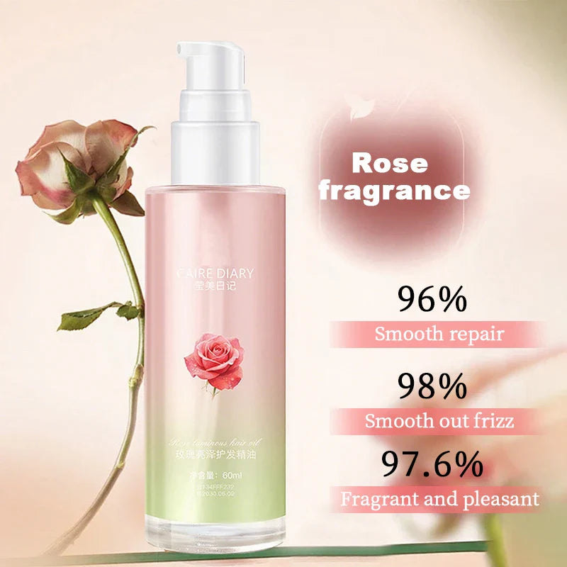 Rose Brightening Hair Essential Oil – Smooth Frizzy & Curly Hair