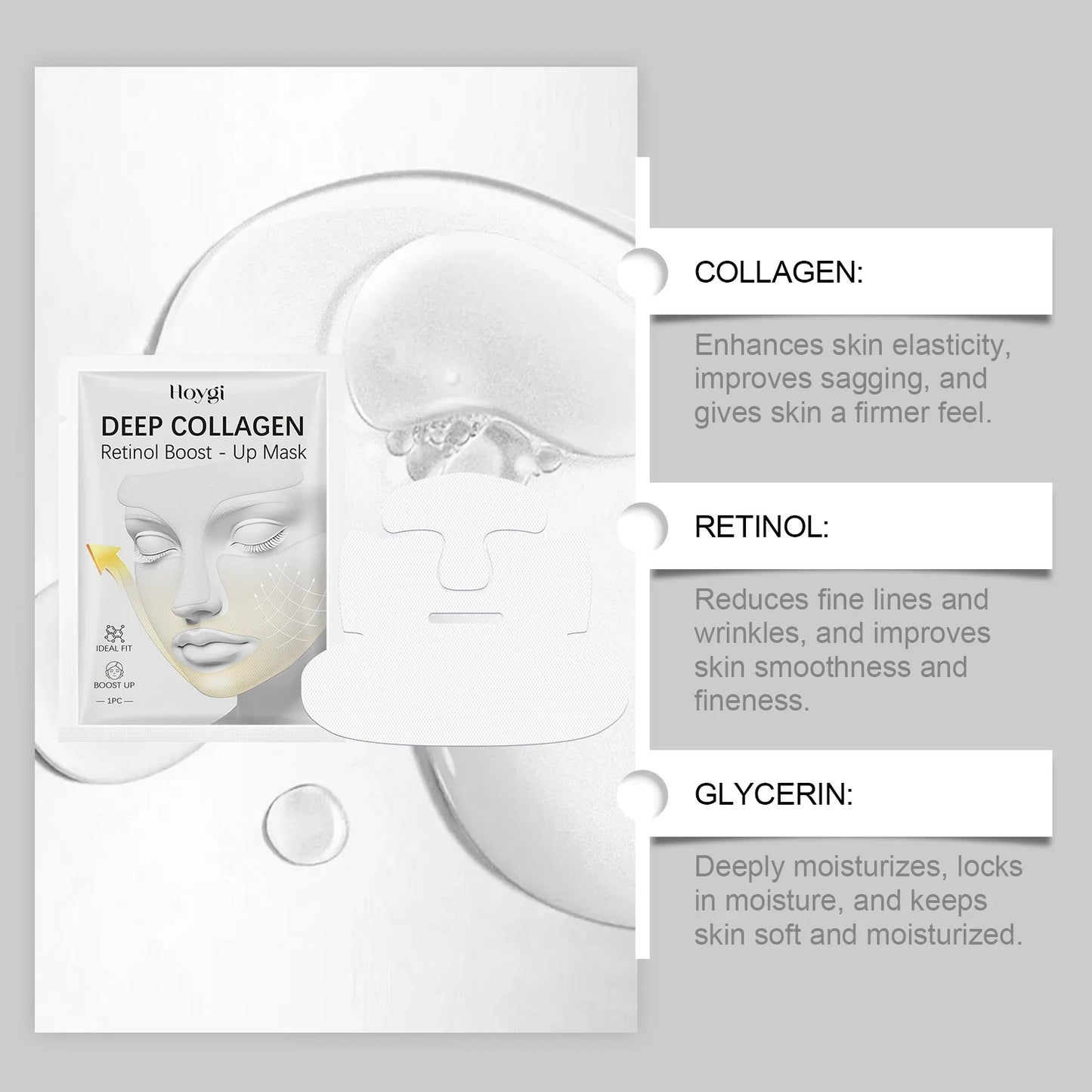 Collagen & Retinol Face Mask – Firming, Anti-Aging Hydrogel